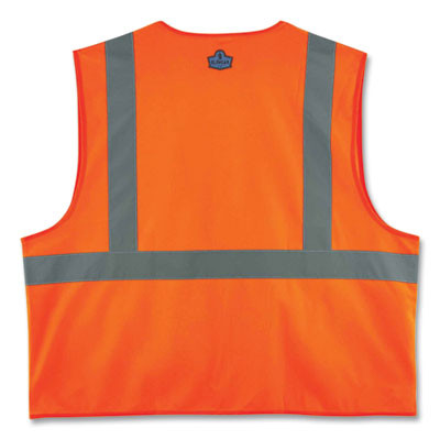 Glowear 8225Z Class 2 Standard Solid Vest, Polyester, Orange, 2X-Large/3X-Large