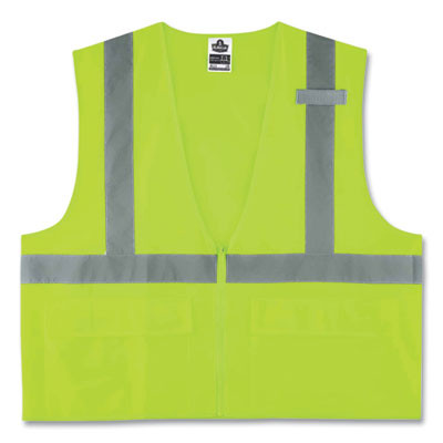 Glowear 8225Z Class 2 Standard Solid Vest, Polyester, Lime, Large/X-Large