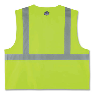 Glowear 8225Z Class 2 Standard Solid Vest, Polyester, Lime, 4X-Large/5X-Large