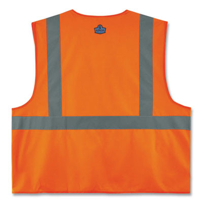Glowear 8225Hl Class 2 Standard Solid Hook And Loop Vest, Polyester, Orange, Small/Medium