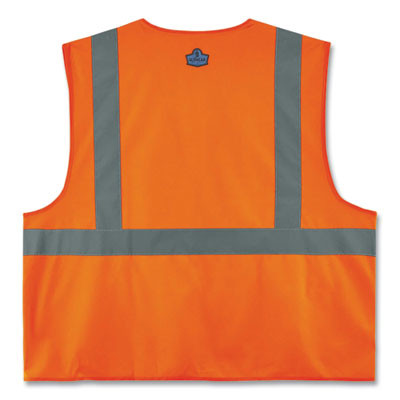 Glowear 8225Hl Class 2 Standard Solid Hook And Loop Vest, Polyester, Orange, 2X-Large/3X-Large