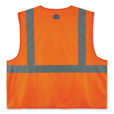 Glowear 8225Hl Class 2 Standard Solid Hook And Loop Vest, Polyester, Orange, 4X-Large/5X-Large