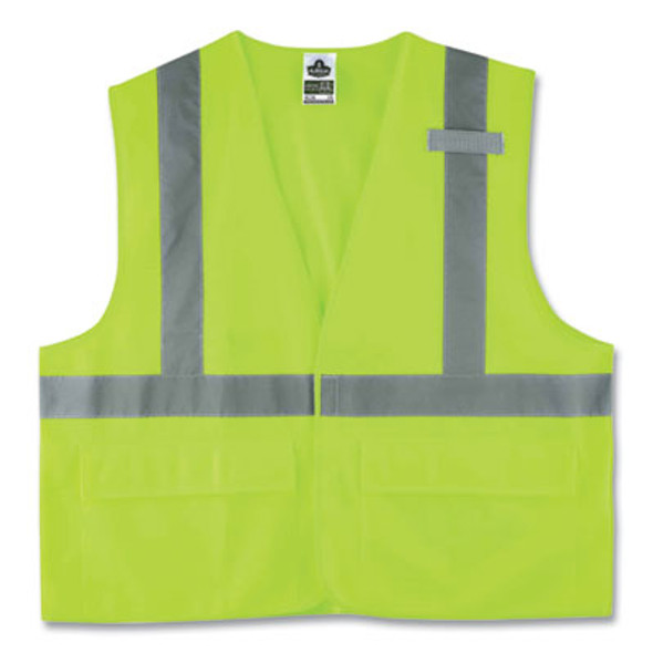 Glowear 8225Hl Class 2 Standard Solid Hook And Loop Vest, Polyester, Lime, Large/X-Large