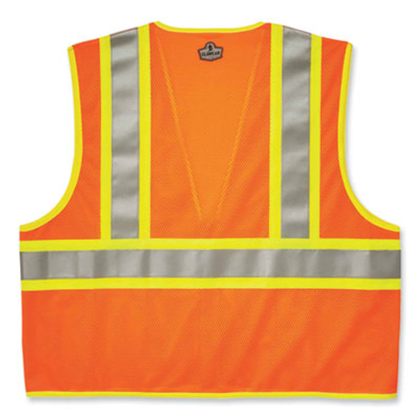 Glowear 8230Z Class 2 Two-Tone Mesh Zipper Vest, Polyester, 2X-Large/3X-Large, Orange