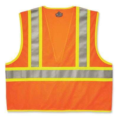 Glowear 8230Z Class 2 Two-Tone Mesh Zipper Vest, Polyester, 2X-Large/3X-Large, Orange