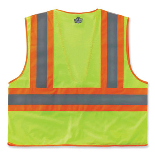 Glowear 8230Z Class 2 Two-Tone Mesh Zipper Vest, Polyester, Large/X-Large, Lime