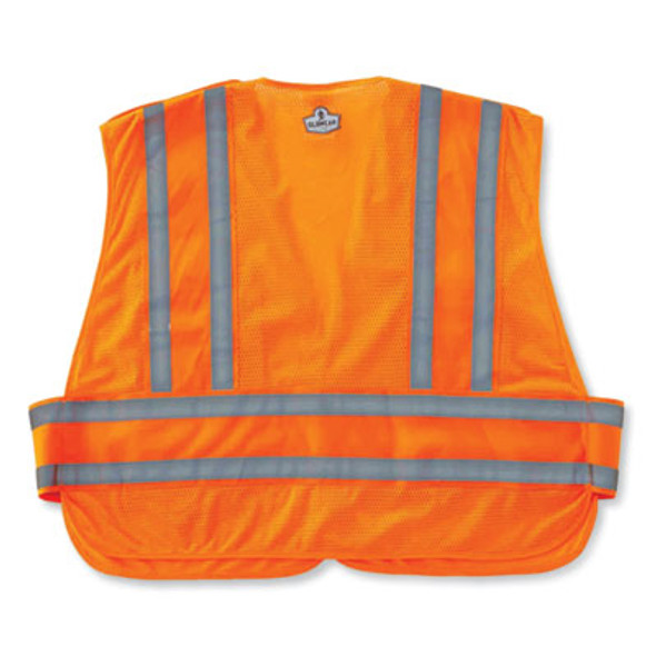 Glowear 8244Psv Class 2 Expandable Public Safety Hook And Loop Vest, Polyester, Medium/Large, Orange