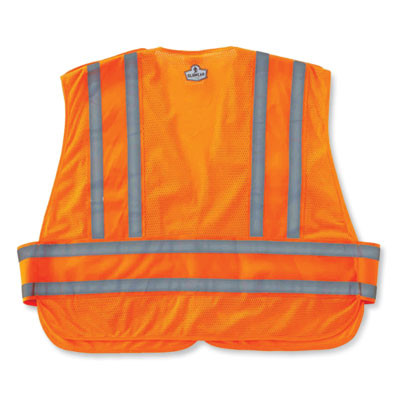 Glowear 8244Psv Class 2 Expandable Public Safety Hook And Loop Vest, Polyester, Medium/Large, Orange