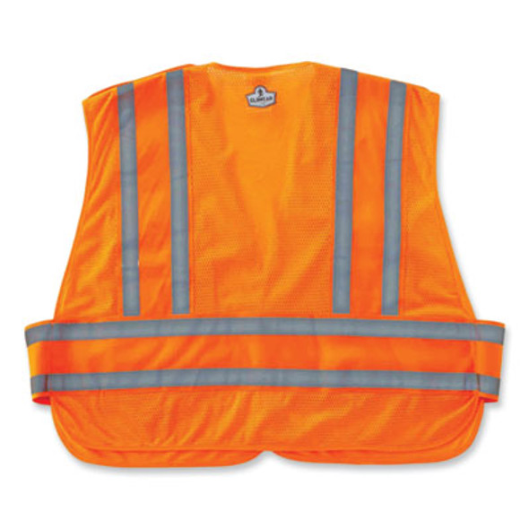 Glowear 8244Psv Class 2 Expandable Public Safety Hook And Loop Vest, Polyester, X-Large/2X-Large, Orange