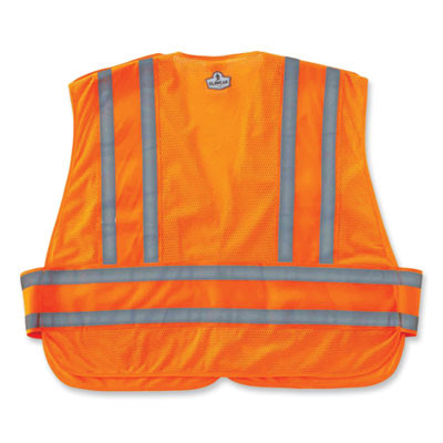 Glowear 8244Psv Class 2 Expandable Public Safety Hook And Loop Vest, Polyester, 3X-Large Plus, Orange
