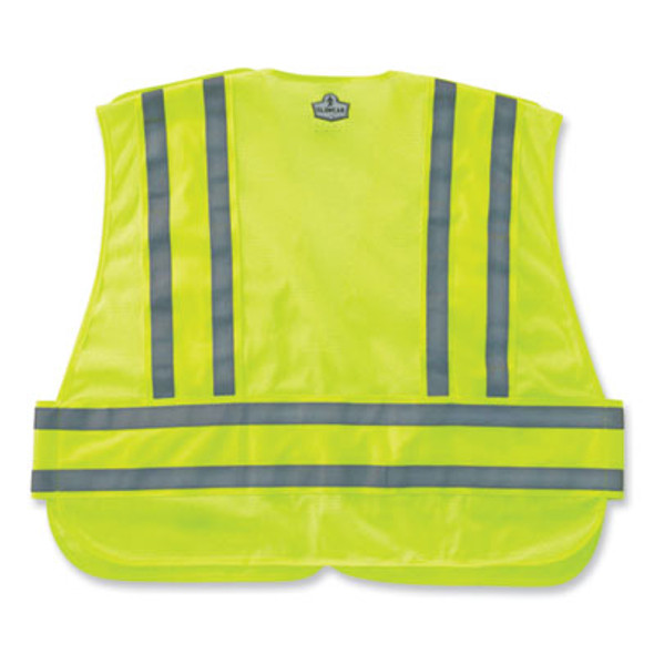 Glowear 8244Psv Class 2 Expandable Public Safety Hook And Loop Vest, Polyester, Medium/Large, Lime