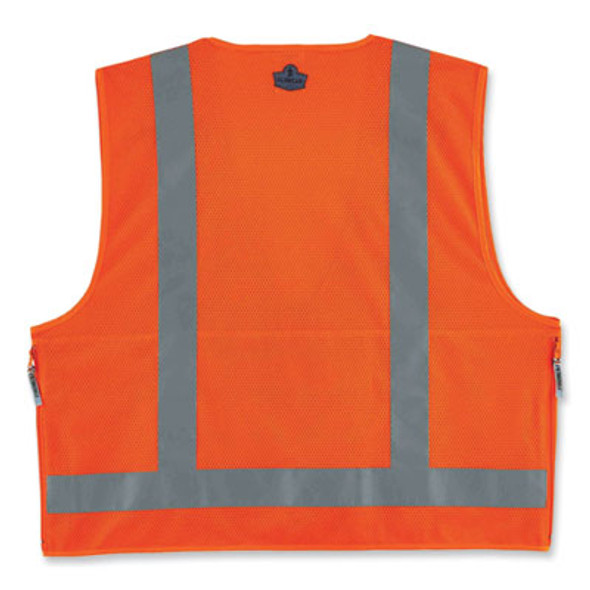 Glowear 8250Z Class 2 Surveyors Zipper Vest, Polyester, Small/Medium, Orange