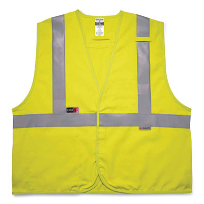 Glowear 8261Frhl Class 2 Dual Compliant Fr Hook And Loop Safety Vest, Large/X-Large, Lime