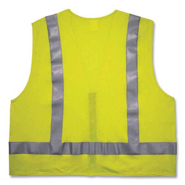 Glowear 8262Frz Class 2 Fr Surveyor Zipper Vest, Tencel/Modacrylic/Para-Aramid/Kevlar, Small/Medium, Lime