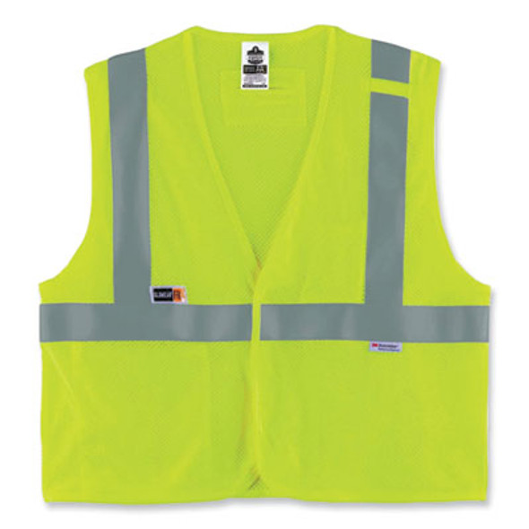 Glowear 8260Frhl Class 2 Fr Safety Hook And Loop Vest, Modacrylic/Kevlar, Large/X-Large, Lime