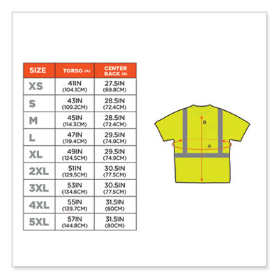 Glowear 8289 Class 2 Hi-Vis T-Shirt, Polyester, Lime, Small