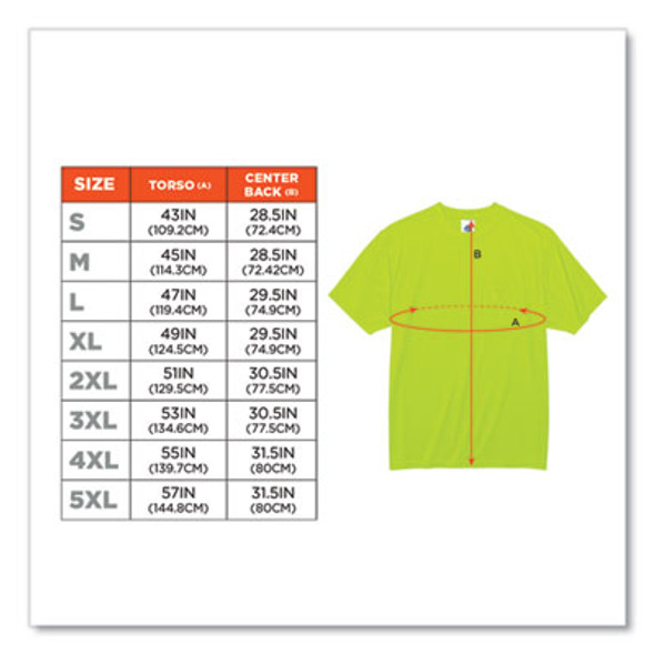 Glowear 8089 Non-Certified Hi-Vis T-Shirt, Polyester, X-Large, Lime