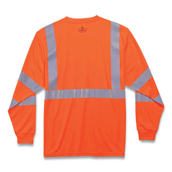 Glowear 8391 Class 3 Hi-Vis Long Sleeve Shirt, Polyester, Orange, Large