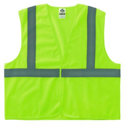 Glowear 8205Hl-Eco Class 2 Recycled Hi-Vis Vest, Mesh, Polyester, Large/X-Large, Lime