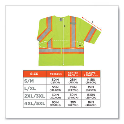 Glowear 8330Z Class 3 Two-Tone Zipper Vest, Polyester, Large/X-Large, Lime