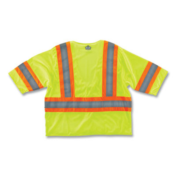 Glowear 8330Z Class 3 Two-Tone Zipper Vest, Polyester, 4X-Large/5X-Large, Lime