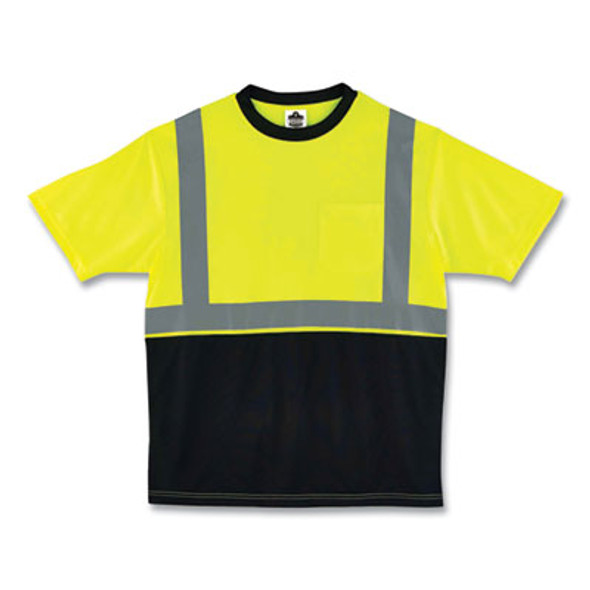 Glowear 8289Bk Class 2 Hi-Vis T-Shirt With Black Bottom, 2X-Large, Lime
