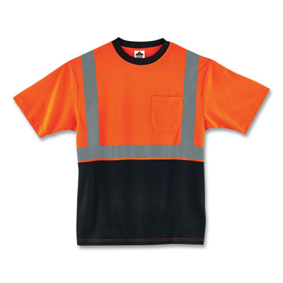 Glowear 8289Bk Class 2 Hi-Vis T-Shirt With Black Bottom, Medium, Orange