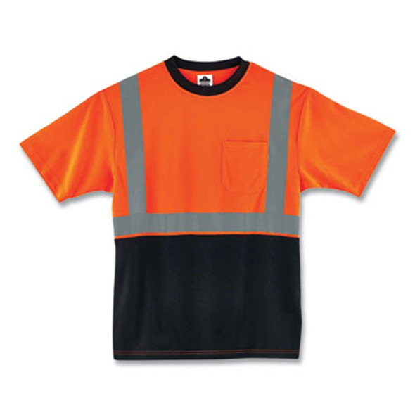 Glowear 8289Bk Class 2 Hi-Vis T-Shirt With Black Bottom, X-Large, Orange