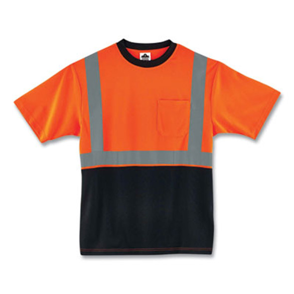 Glowear 8289Bk Class 2 Hi-Vis T-Shirt With Black Bottom, 5X-Large, Orange