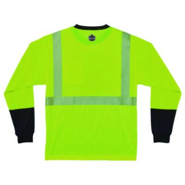 Glowear 8281Bk Class 2 Long Sleeve Shirt With Black Bottom, X-Large Long, Lime
