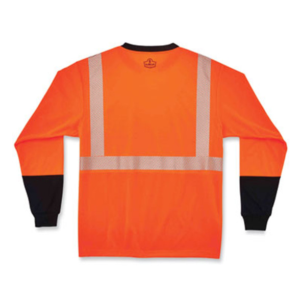 Glowear 8281Bk Class 2 Long Sleeve Shirt With Black Bottom, Polyester, 5X-Large, Orange