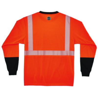 Glowear 8281Bk Class 2 Long Sleeve Shirt With Black Bottom, 10X-Large Long, Orange