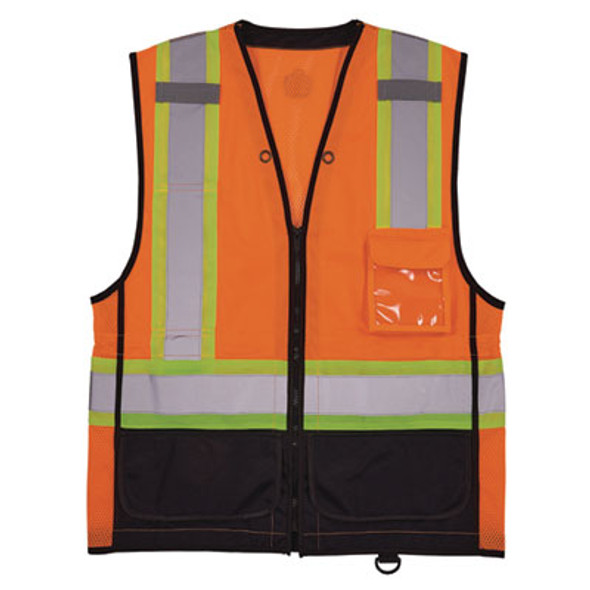 Glowear 8251Hdz Class 2 Two-Tone Hi-Vis Safety Vest, 2X-Large To 3X-Large, Orange