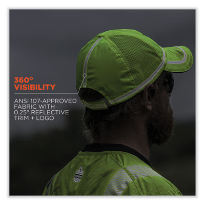 Glowear 8930 Hi-Vis Baseball Cap, Polyester, One Size Fits Most, Lime