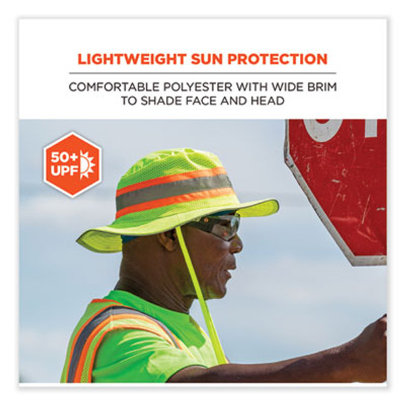 Glowear 8935 Hi-Vis Ranger Sun Hat, Polyester, 2X-Large/3X-Large, Lime