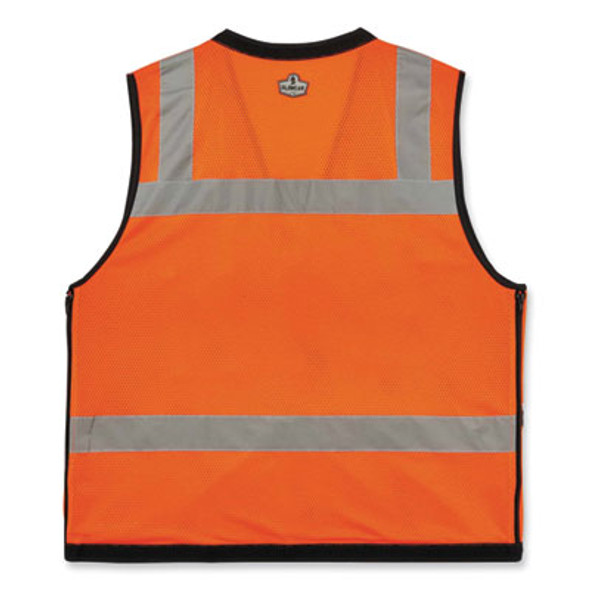 Glowear 8253Hdz Class 2 Heavy-Duty Mesh Surveyors Vest, Polyester, 4X-Large/5X-Large, Orange