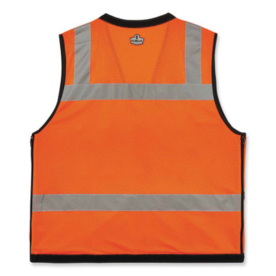 Glowear 8253Hdz Class 2 Heavy-Duty Mesh Surveyors Vest, Polyester, 4X-Large/5X-Large, Orange