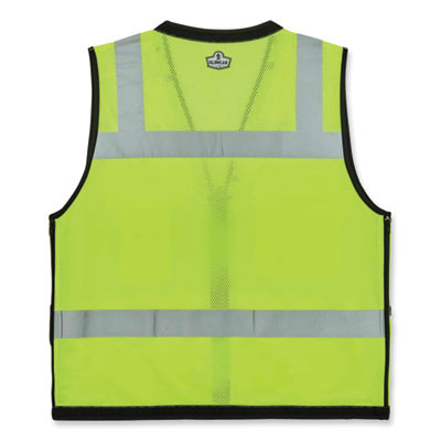 Glowear 8253Hdz Class 2 Heavy-Duty Mesh Surveyors Vest, Polyester, Small/Medium, Lime