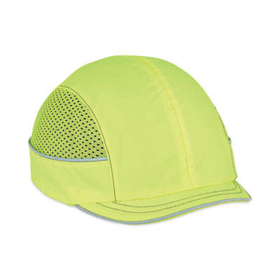 Skullerz 8950 Bump Cap, Micro Front Brim, Xxx-Small To Large (Up To 7.5), 0.01" Insert, Lime