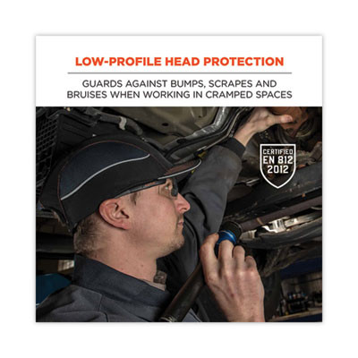 Skullerz 8950 Bump Cap, Micro Front Brim, Xxx-Small To Large (Up To 7.5), 0.01" Insert, Lime