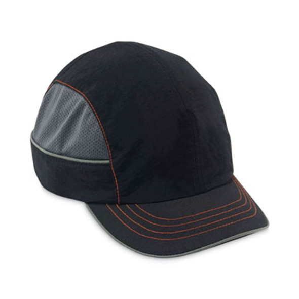 Skullerz 8950Xl Xl Bump Cap Hat, Short Brim, Black