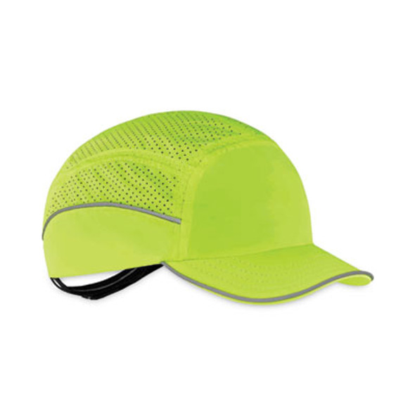 Skullerz 8955 Lightweight Bump Cap Hat, Short Brim Lime