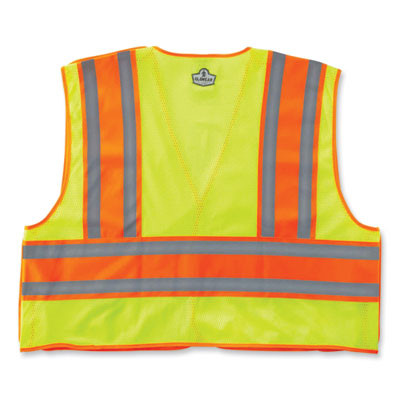 Glowear 8245Psv Class 2 Public Safety Vest, Polyester, Large/X-Large, Lime