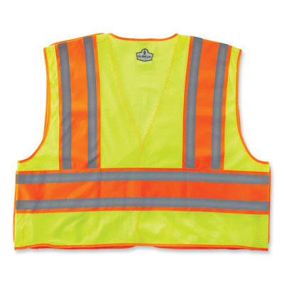 Glowear 8245Psv Class 2 Public Safety Vest, Polyester, 2X-Large/3X-Large, Lime