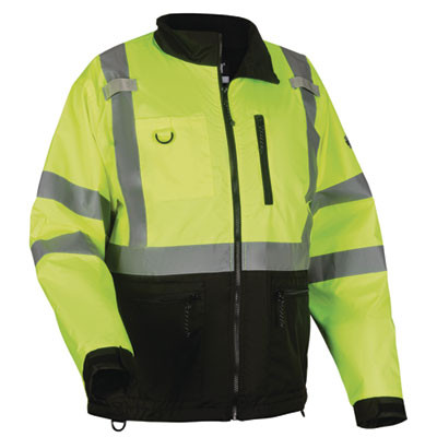 Glowear 8351 Class 3 Hi-Vis Windbreaker Water-Resistant Jacket, 3X-Large, Lime