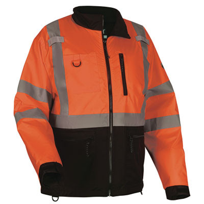 Glowear 8351 Class 3 Hi-Vis Windbreaker Water-Resistant Jacket, 5X-Large, Orange