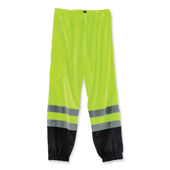 Glowear 8910Bk Class E Hi-Vis Pants With Black Bottom, Polyester, Small/Medium, Lime