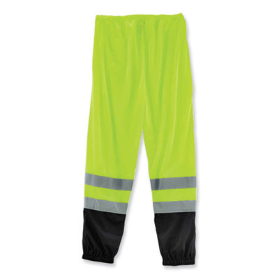 Glowear 8910Bk Class E Hi-Vis Pants With Black Bottom, Polyester, Large/X-Large, Lime