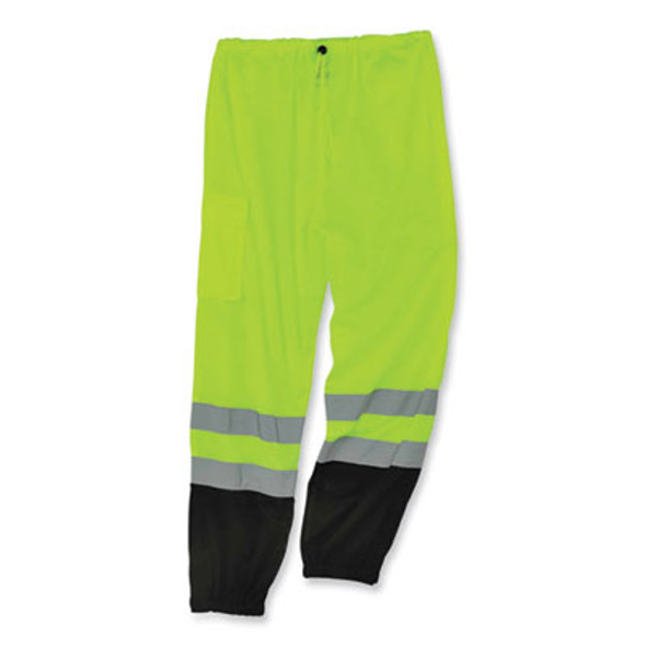 Glowear 8910Bk Class E Hi-Vis Pants With Black Bottom, Polyester, 2X-Large/3X-Large, Lime