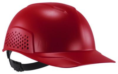 Skullerz 8951 Vented Hard Shell Bump Cap, Short Front Brim, One Size Fits Most (6.13 To 8), Red